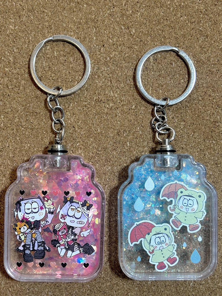 オムスビ 光る!LEDグリッターキーホルダー