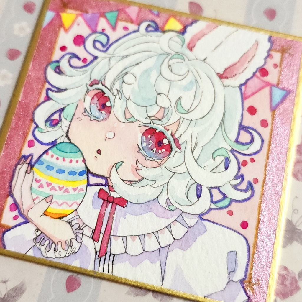 手描きイラスト イースターうさぎさん