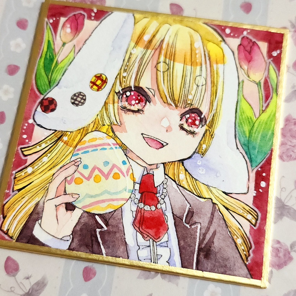 手描きイラスト イースターうさぎさん そのに