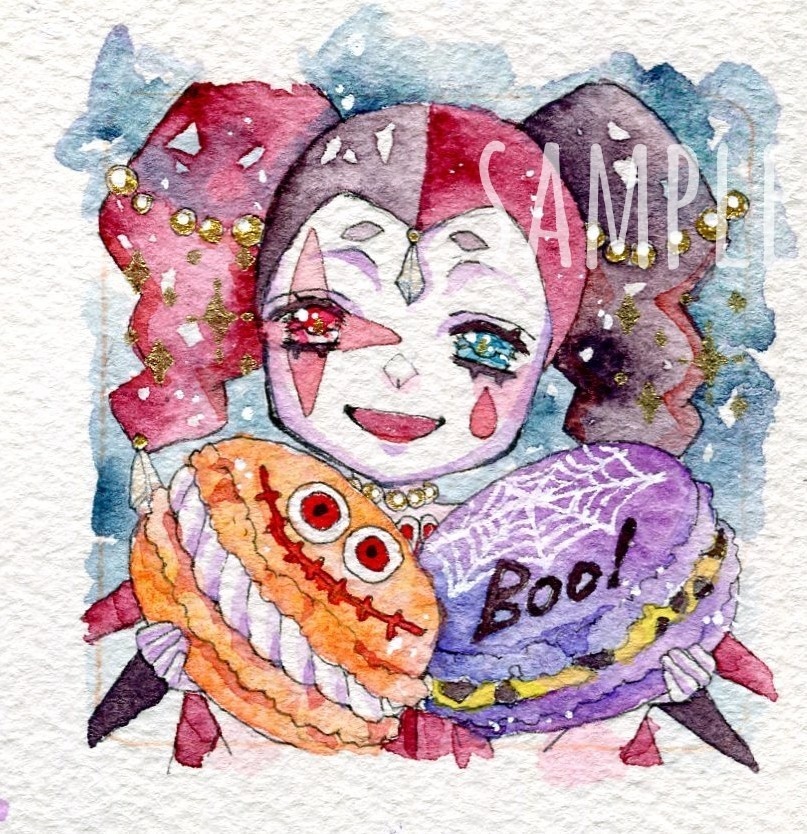手描きイラスト ハロウィン ミニ額