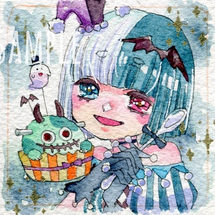 手描きイラスト ハロウィン ミニ原画 3