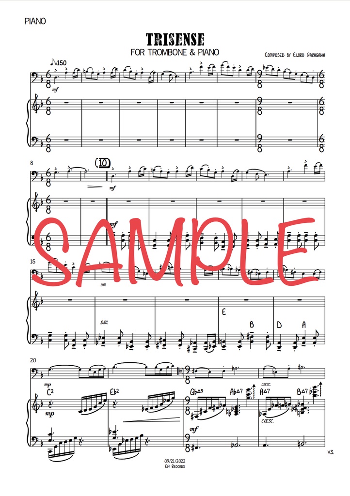 Trisense for Trombone and Piano acc