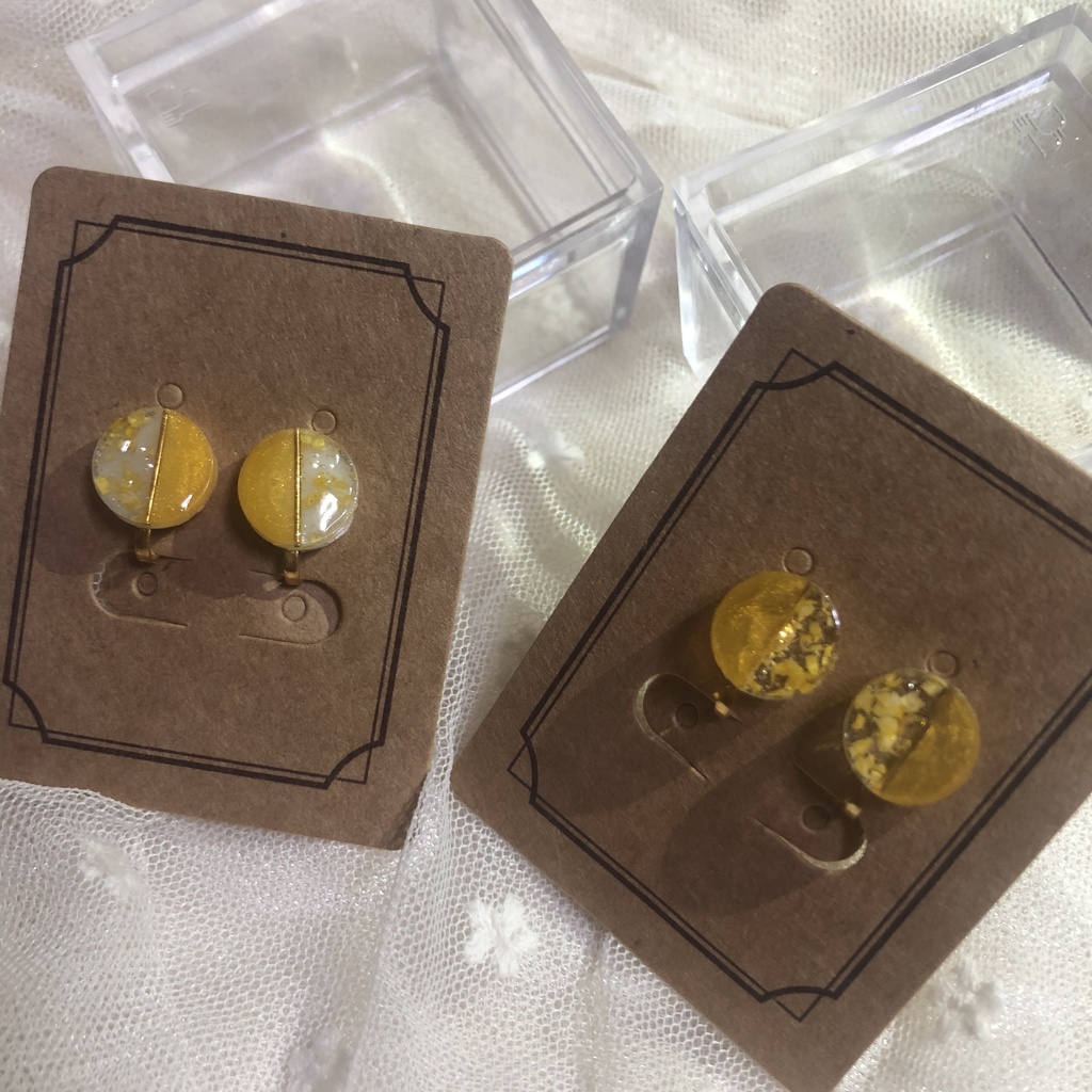 【A3】バイカラーフラワーピアス/イヤリング