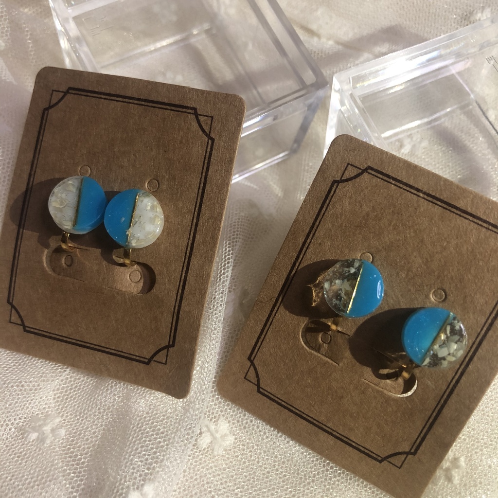 【A3】バイカラーフラワーピアス/イヤリング