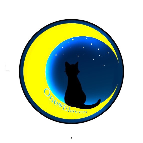 クロ月イメージ猫と月缶バッジ