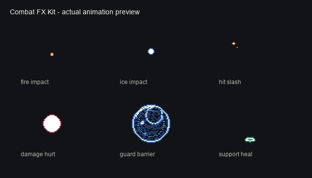 【無料サンプルあり】Combat FX Kit|Godot向けドット絵エフェクト36種