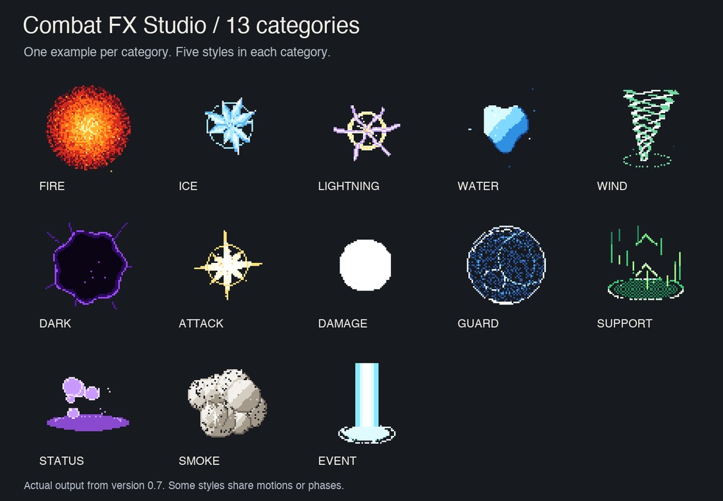 Combat FX Studio 0.7|ドット絵エフェクト生成・Godot書き出し