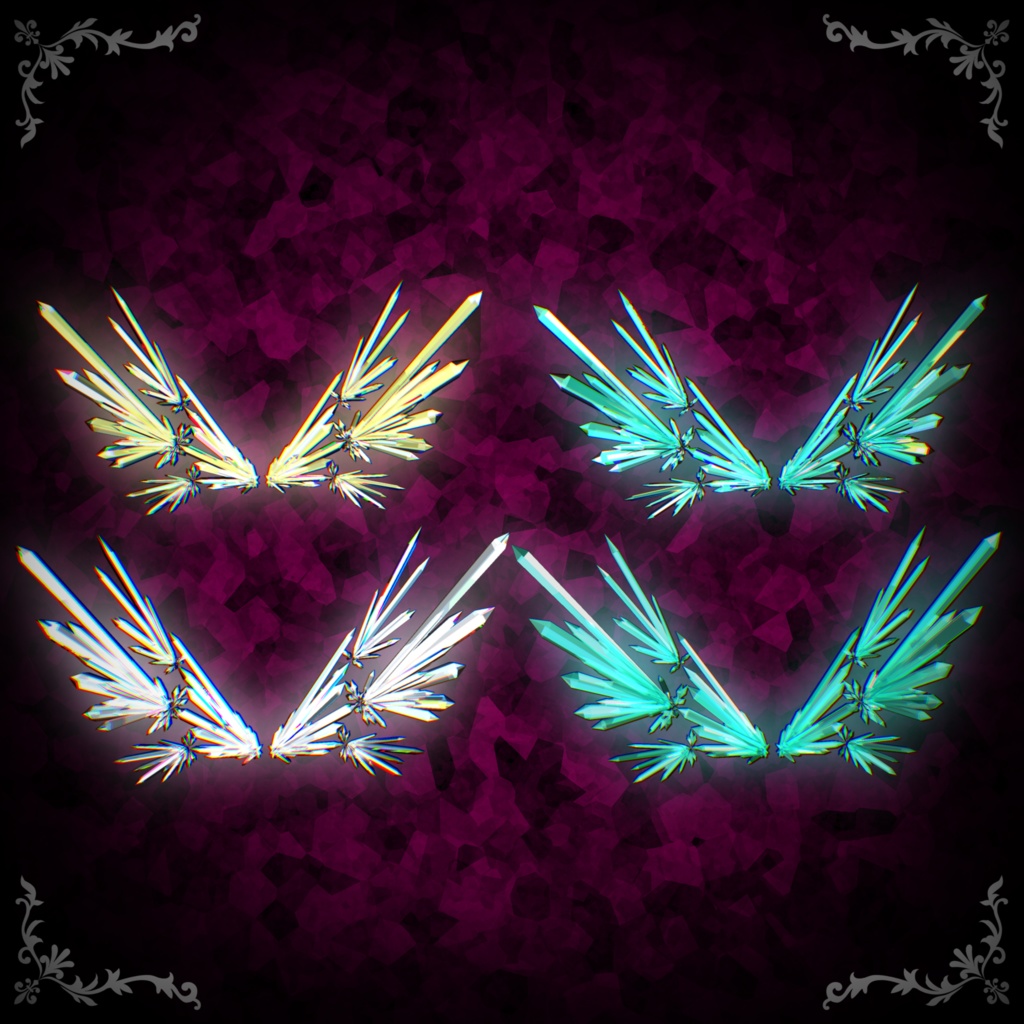【32アバター対応】Crystalline Wings 【VRChat】
