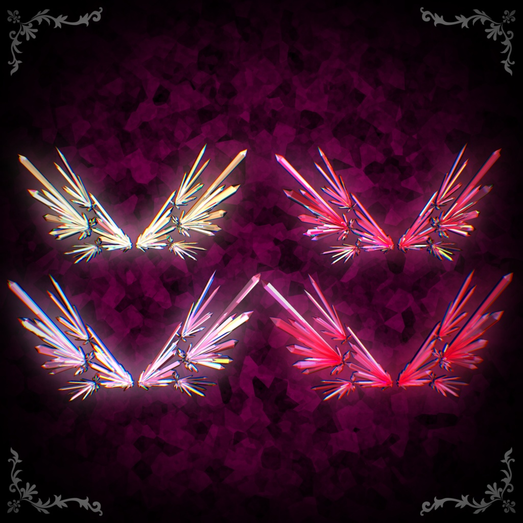 【32アバター対応】Crystalline Wings 【VRChat】