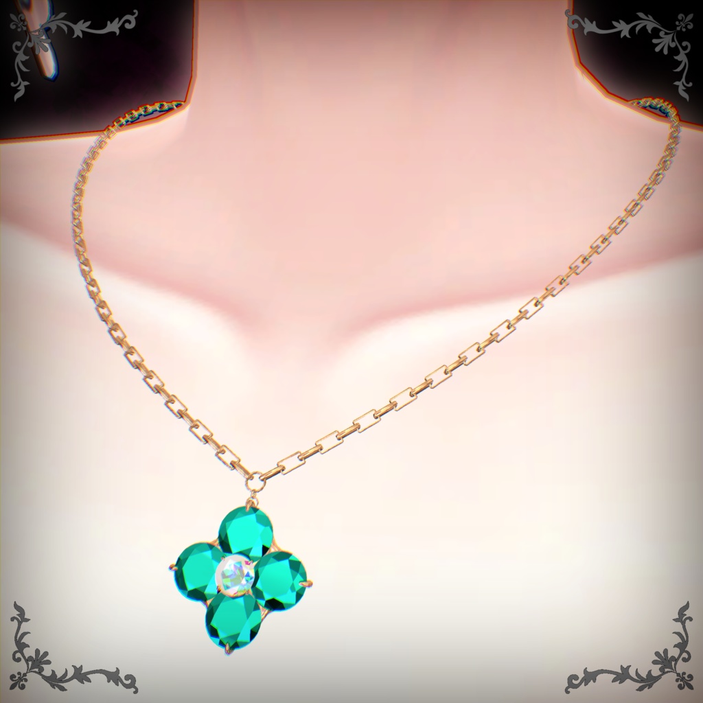 【32アバター対応】Clover Diamond Necklace【VRChat】