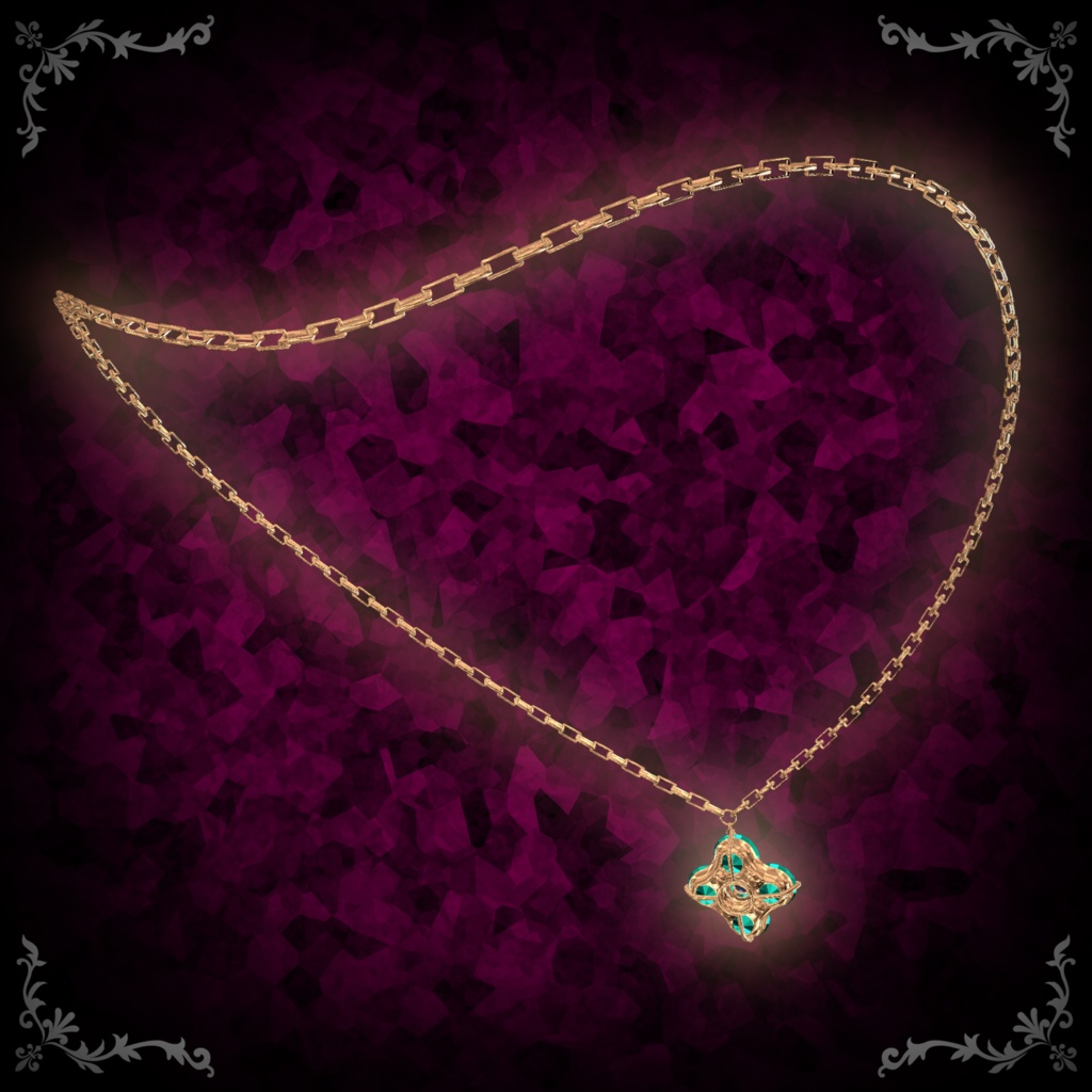 【32アバター対応】Clover Diamond Necklace【VRChat】