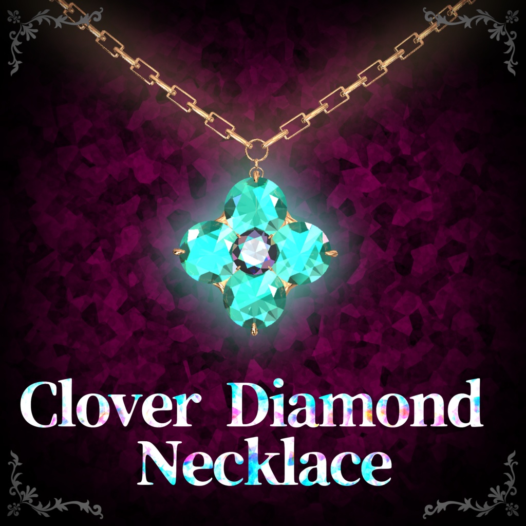 【32アバター対応】Clover Diamond Necklace【VRChat】