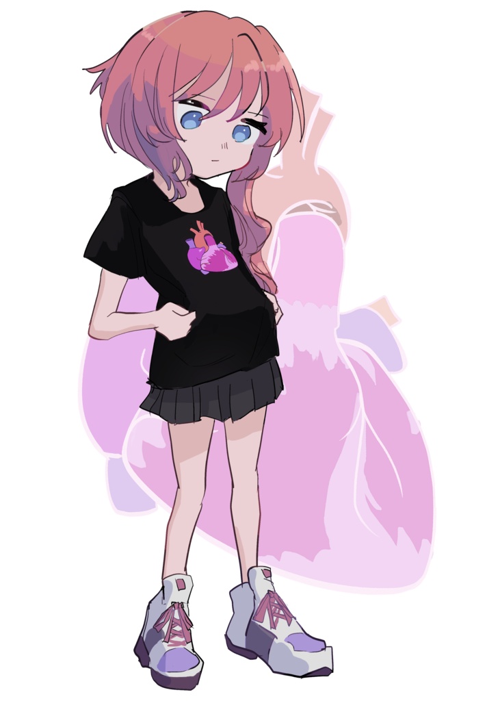 心臓ワンポイントTシャツ