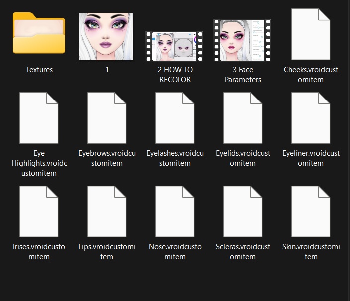 Vroid Makeup Set + Presets - Disco Eyes