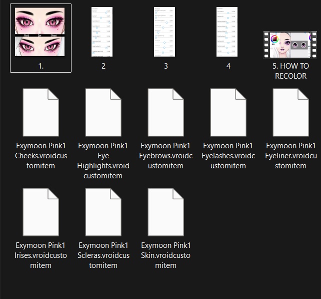 Vroid Eye Preset - Shape and Makeup Pink2