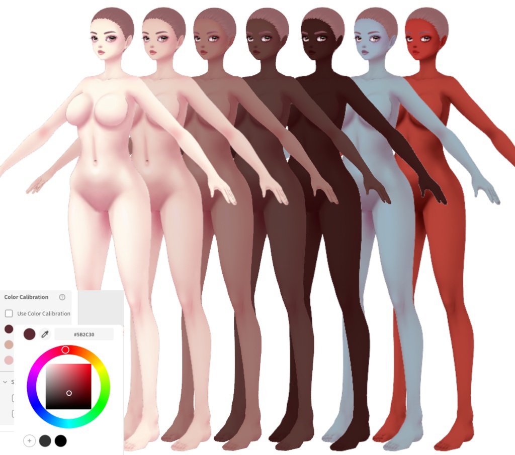 Vroid Busty Body and Face - Model + Items +Textures