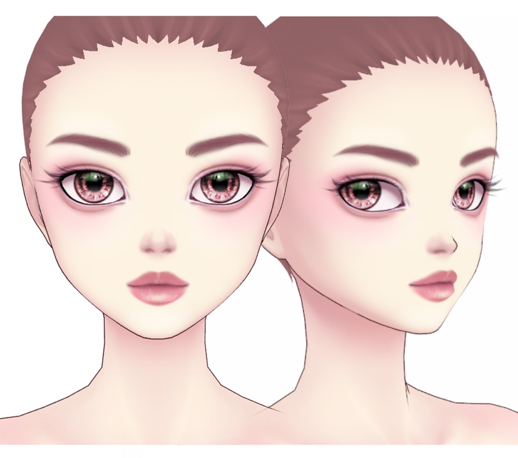 Vroid Busty Body and Face - Model + Items +Textures