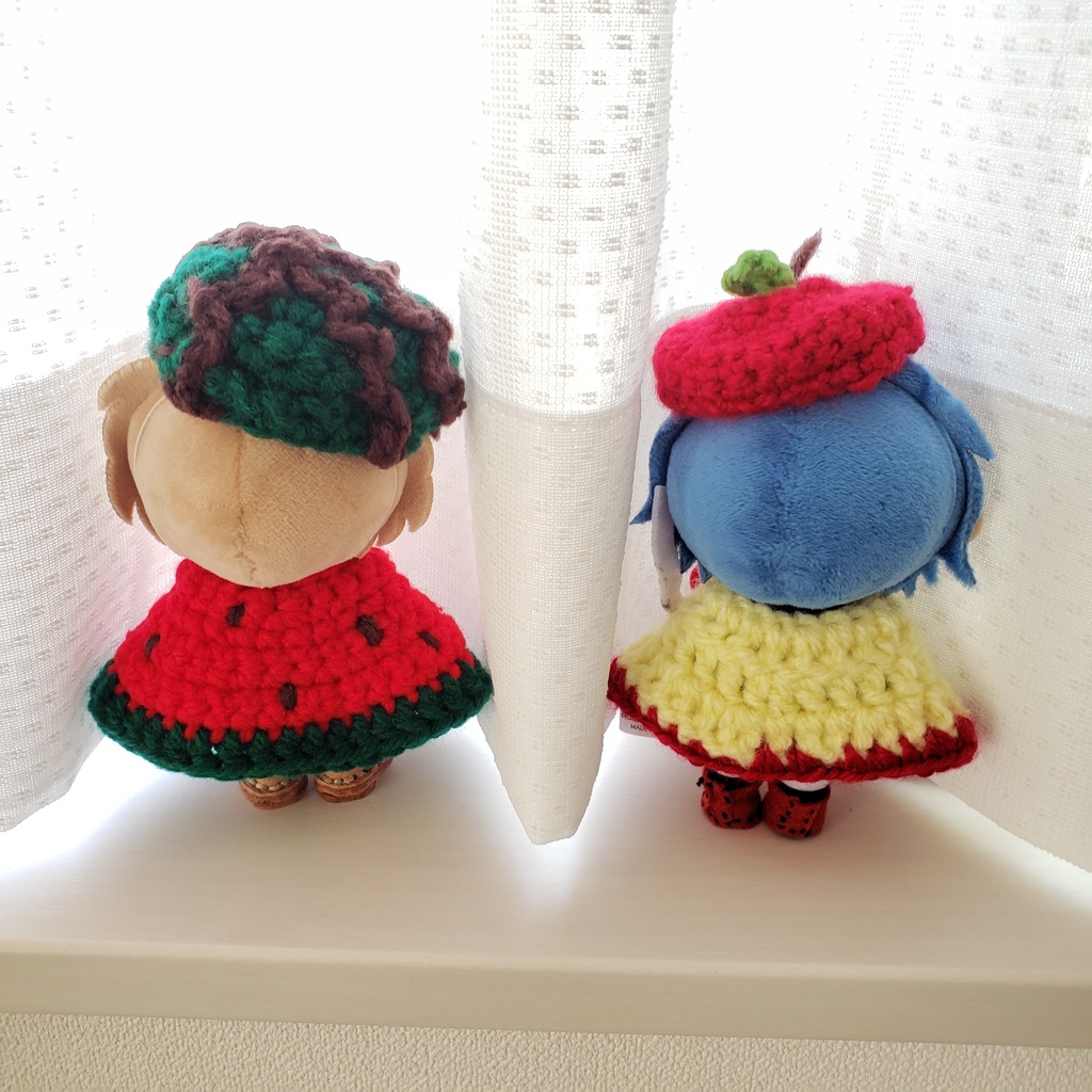 12cmぬい用 りんごコーデ/すいかコーデセット