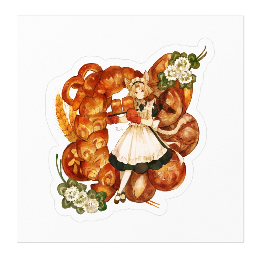 パンとメイドさんステッカー