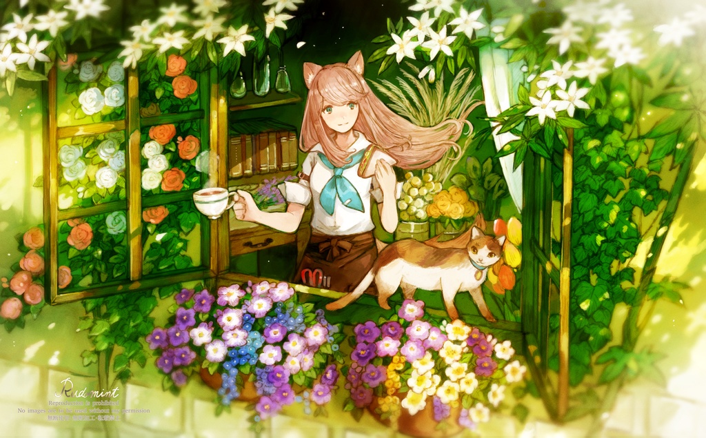 優しい朝 複製画 額縁付