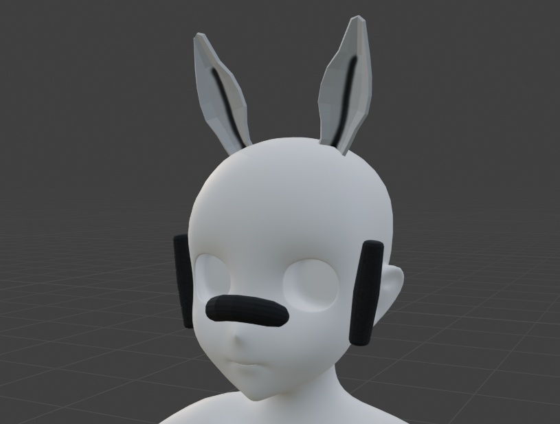 ウマ耳&馬具アクセサリー7点セット【VRChat想定】