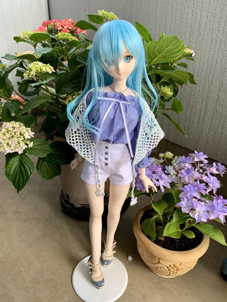 お花模様の三角ショール