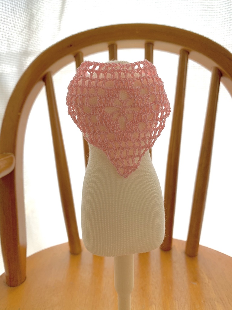 お花模様の三角ショール ぷちサイズ(ピンク)