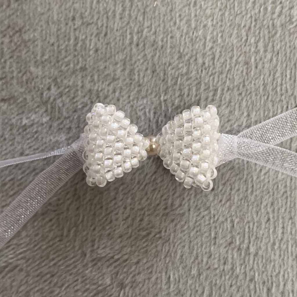 ビーズ編みリボン