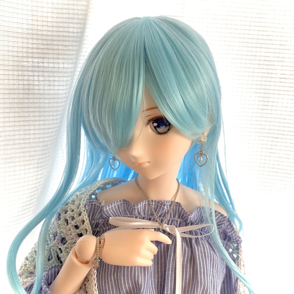 さざれアクアマリンのピアス