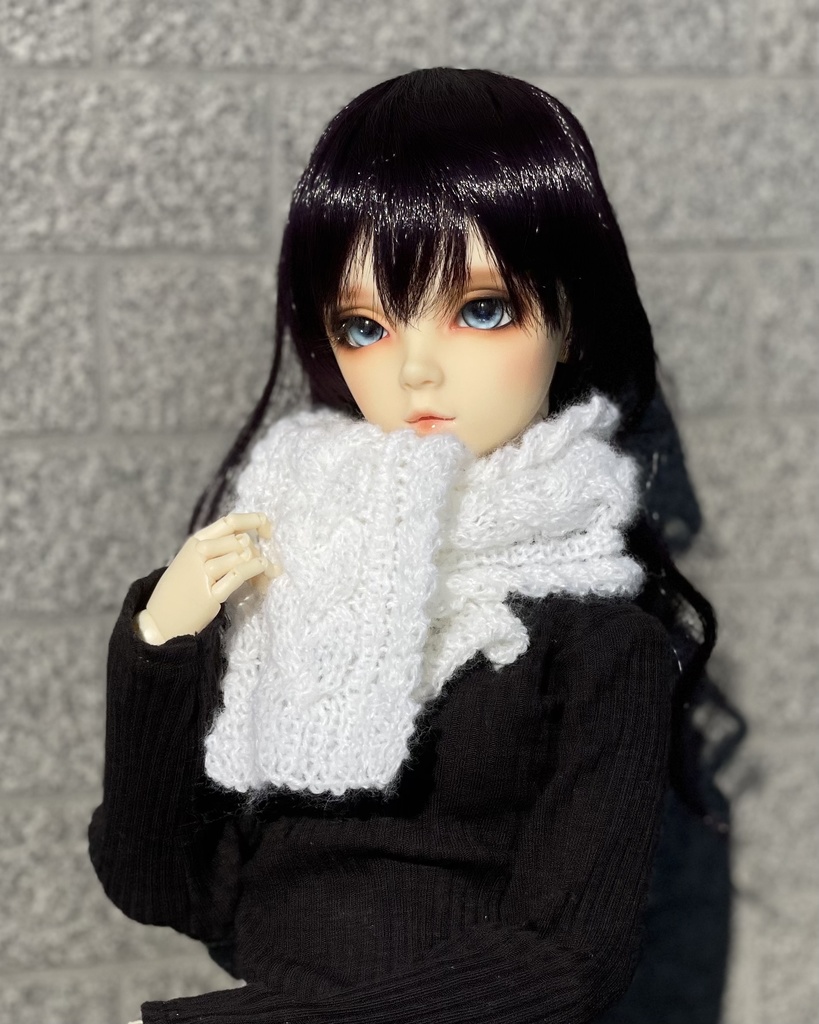 ケーブル編みマフラー