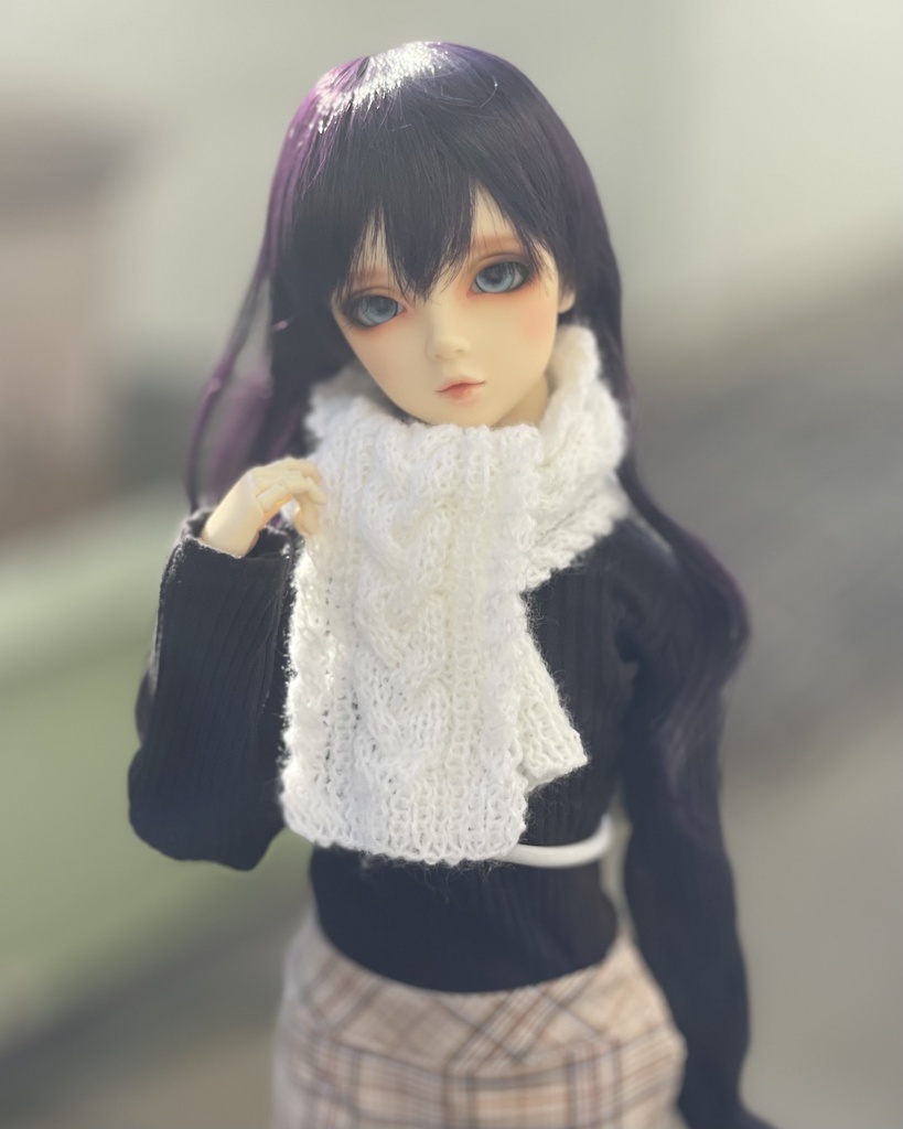 ケーブル編みマフラー