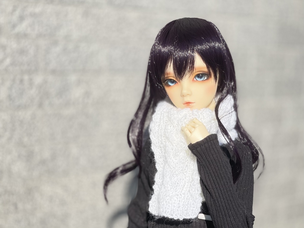 ケーブル編みマフラー