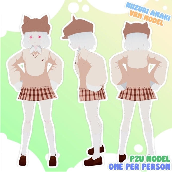 (ニー・アマキ) Niizuri Amaki - 3D Model [ストリーミングまたは商業的なもののために] - Kohi's Little Shop - 2/2