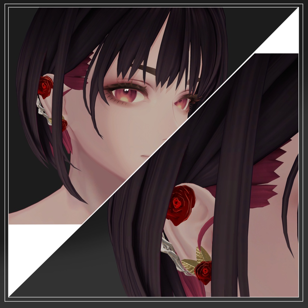 【深澄用】Endearing Rose Cuffs and Studs【他アバター用シェイプキー有】
