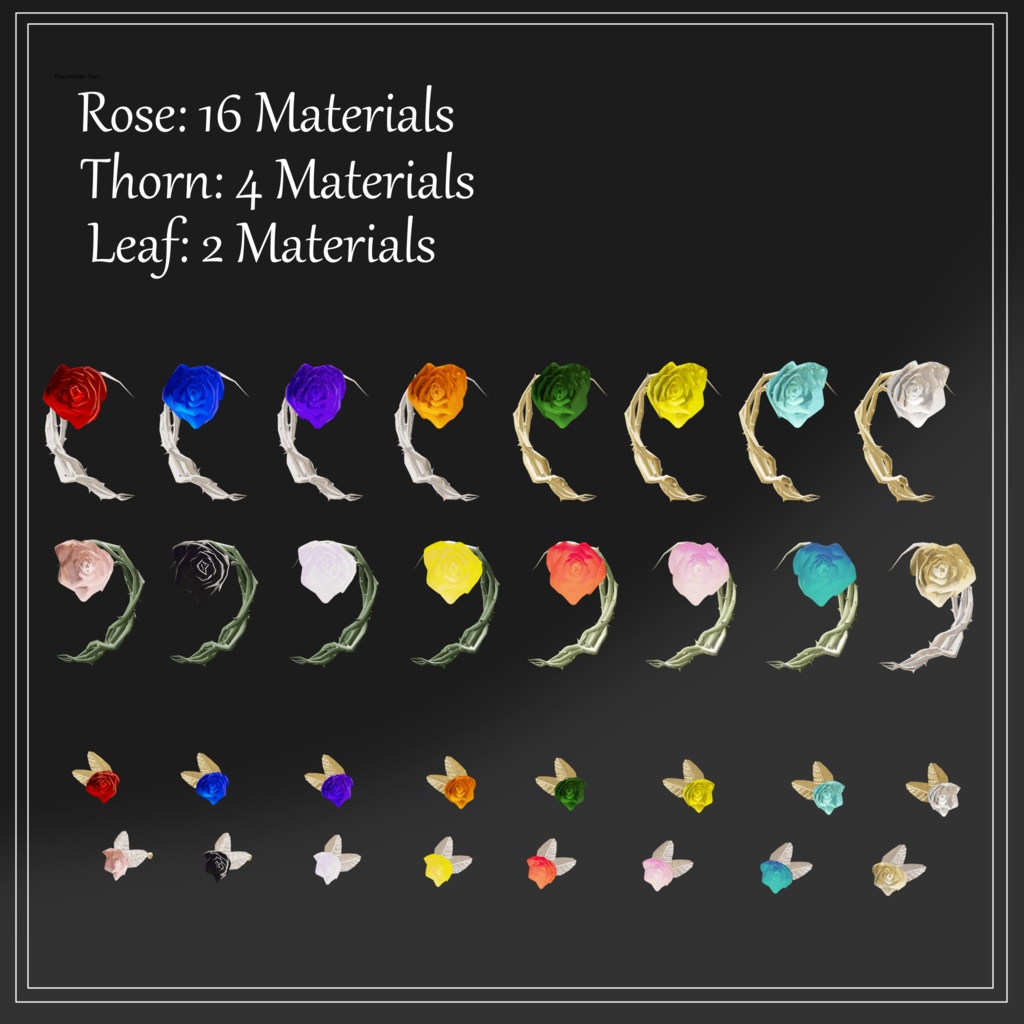 【深澄用】Endearing Rose Cuffs and Studs【他アバター用シェイプキー有】