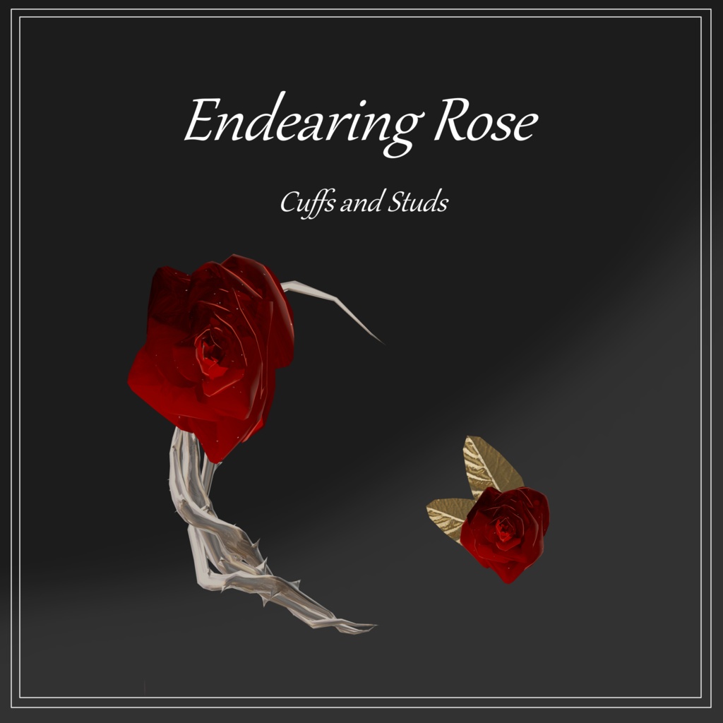 【深澄用】Endearing Rose Cuffs and Studs【他アバター用シェイプキー有】