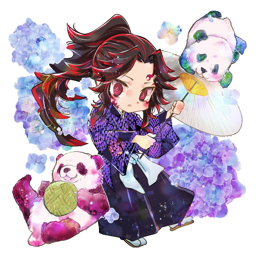 六月パンダ紫陽花と巌勝