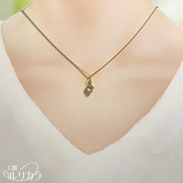 スイスブルートパーズ フカネ巻き®︎ワイヤーラップペンダントトップ