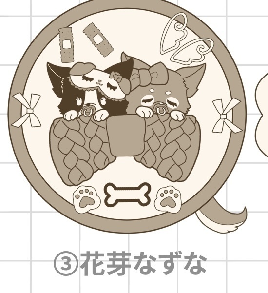 花芽なずな メンバーモチーフ木製コースター