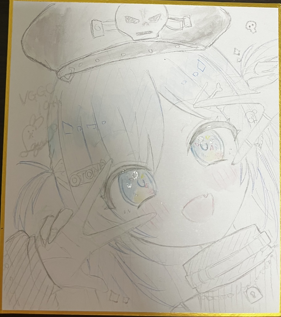 夜乃くろむ 手描き色紙