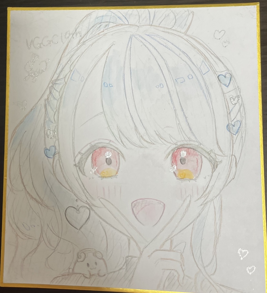 白波らむね 手描き色紙