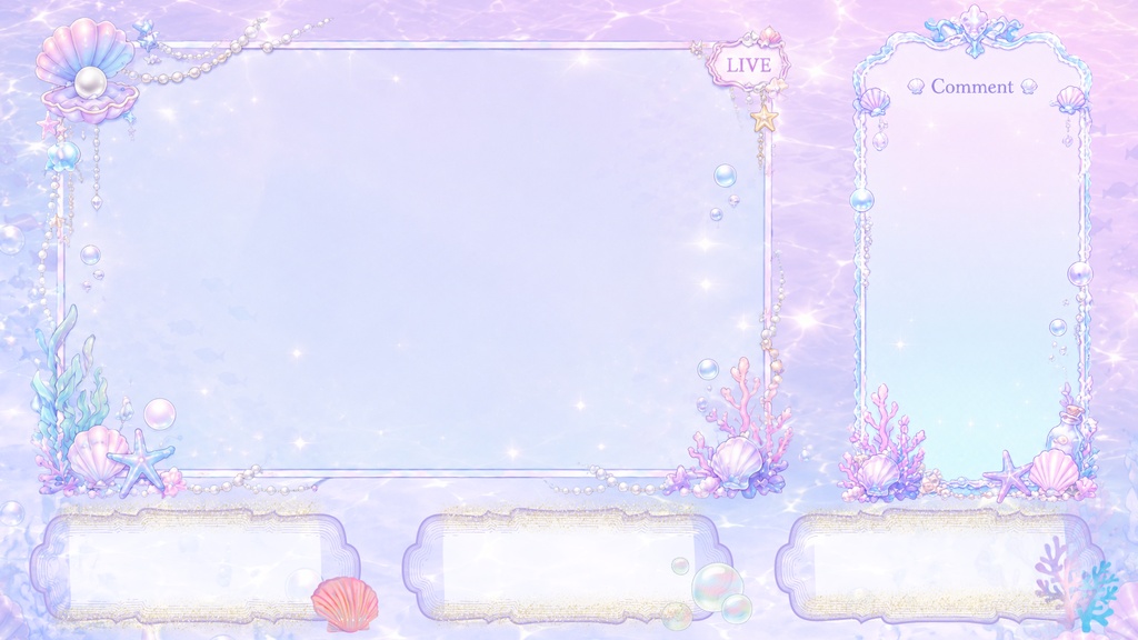 Dreamy Mermaid Overlay ~パステルマーメイド配信オーバーレイ~