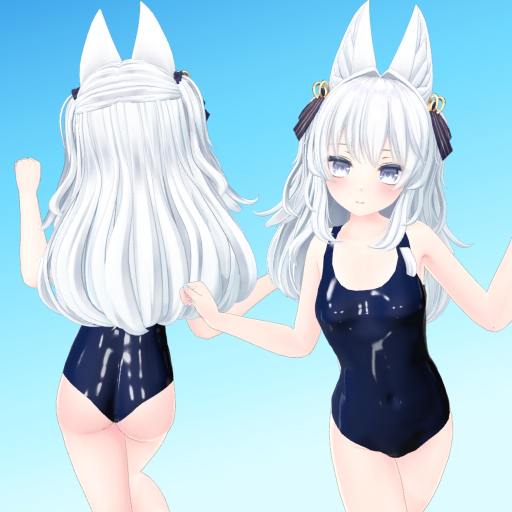 【ルルリアちゃん用】スクール水着(紺色・白色)