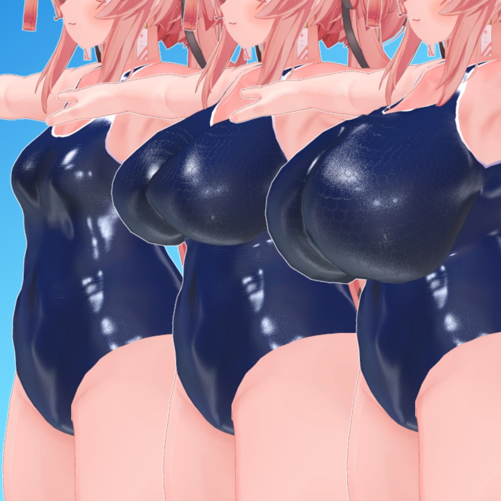 【イチゴちゃん用】スクール水着 紺・白