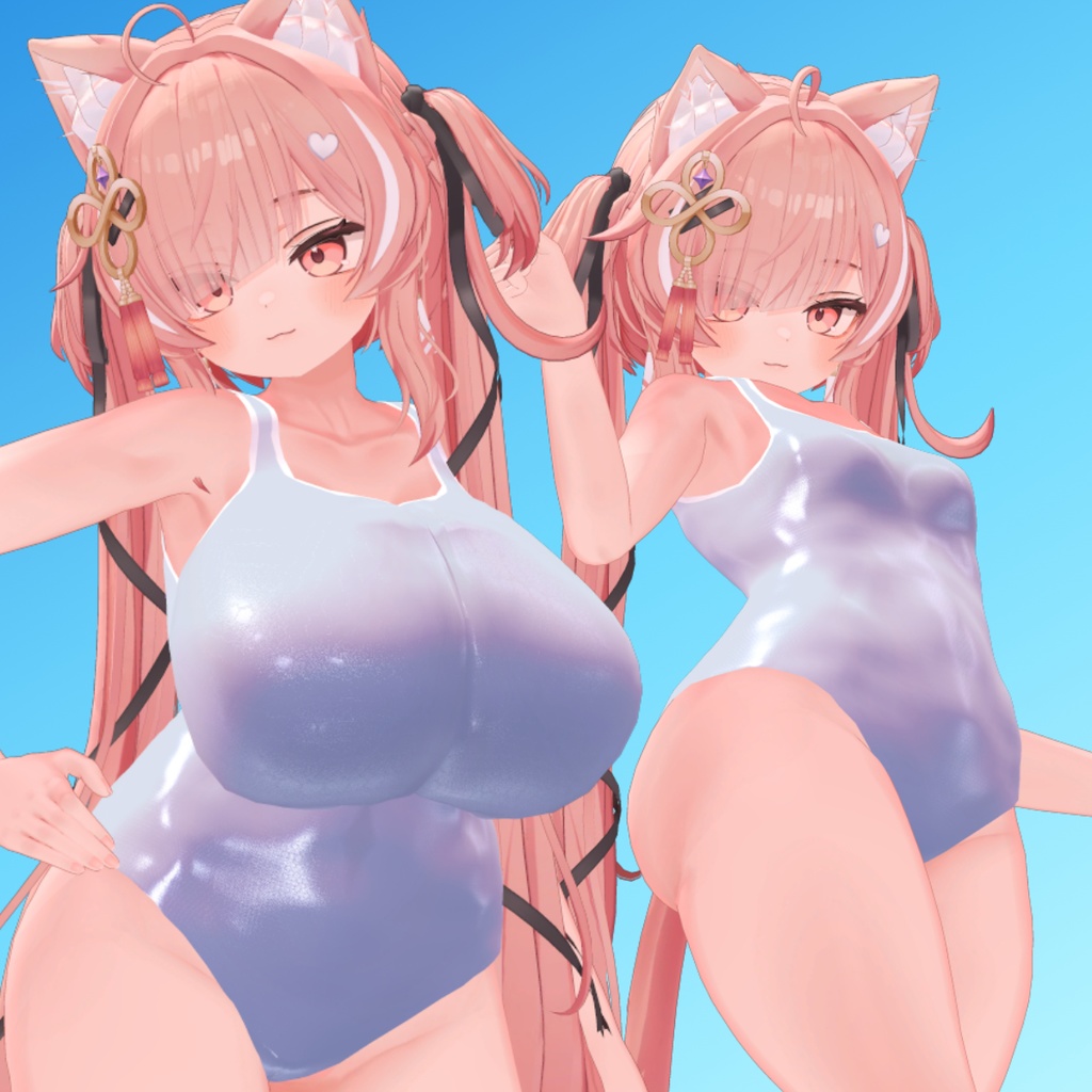 【イチゴちゃん用】スクール水着 紺・白