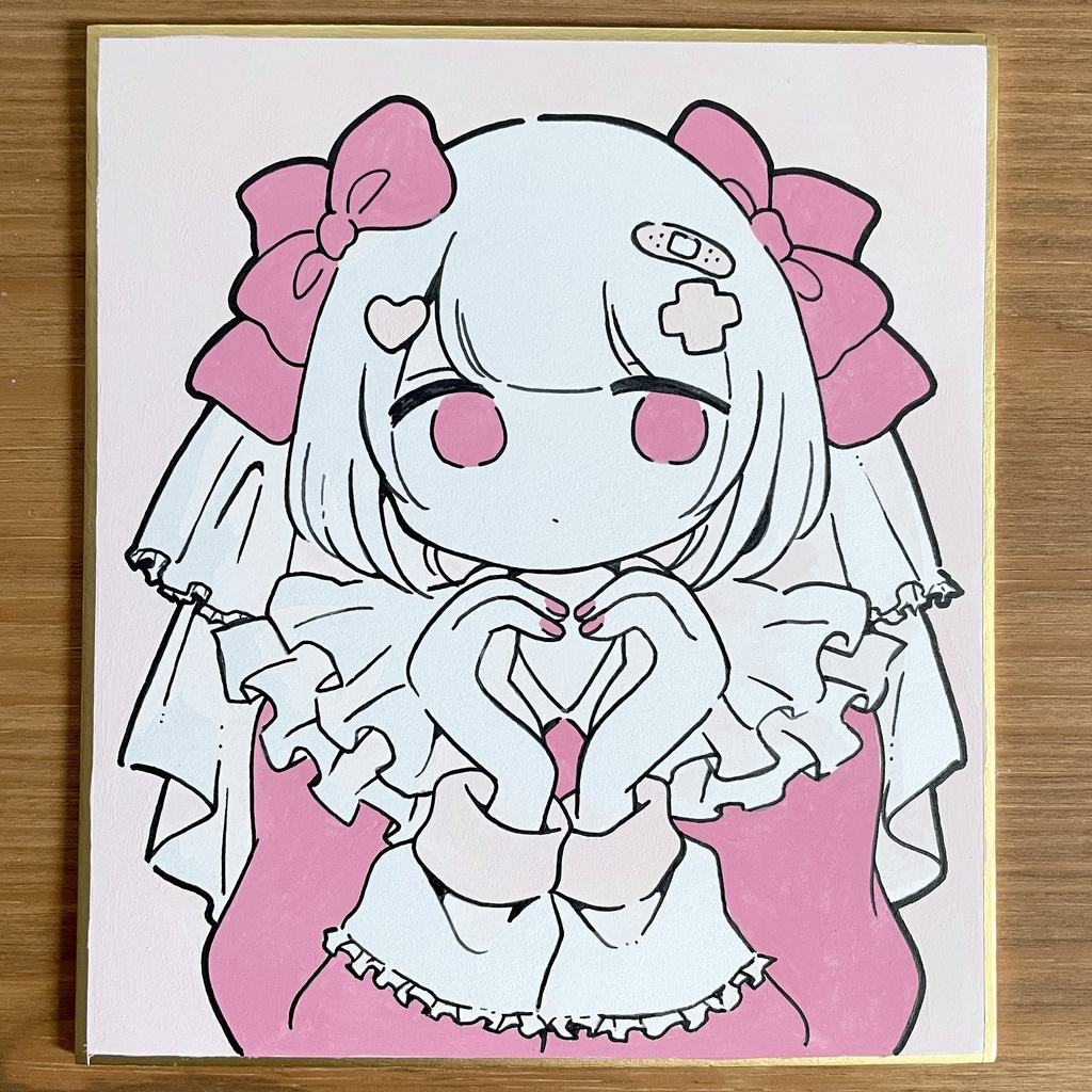 原画ミニ色紙(ピンク)
