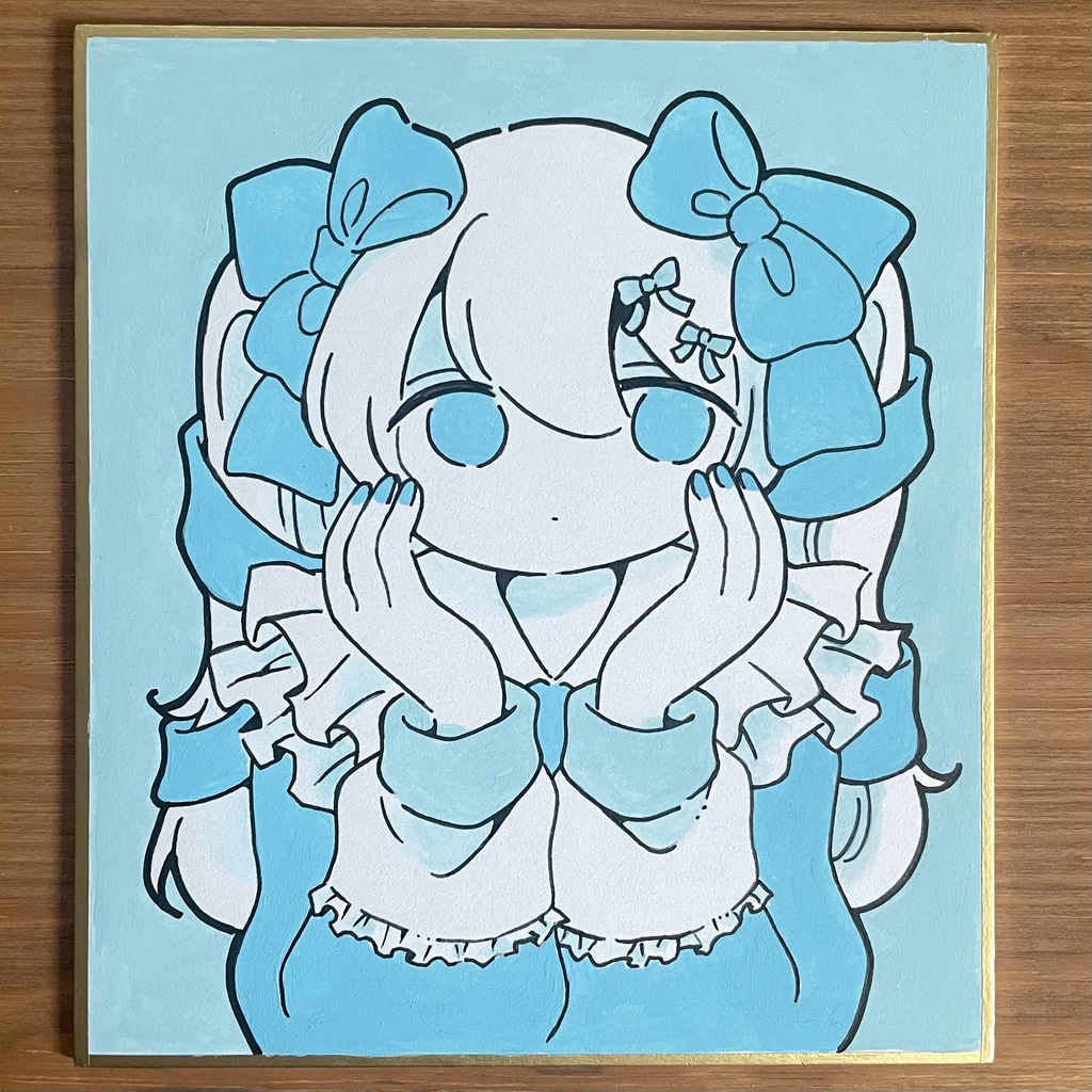 原画ミニ色紙(ブルー)