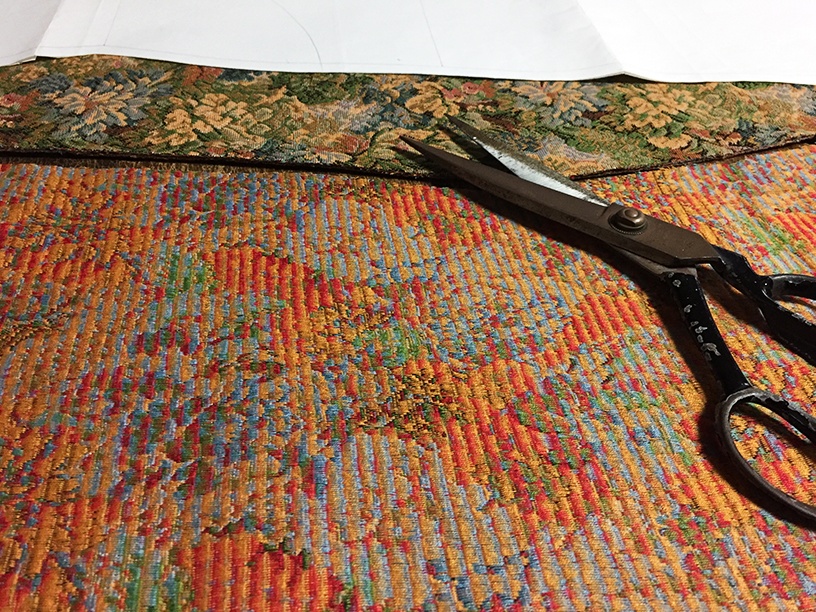 【1点もの・デザイン画付き】ベルト付きゴブラン織りノースリーブワンピース(KOJI TOYODA)