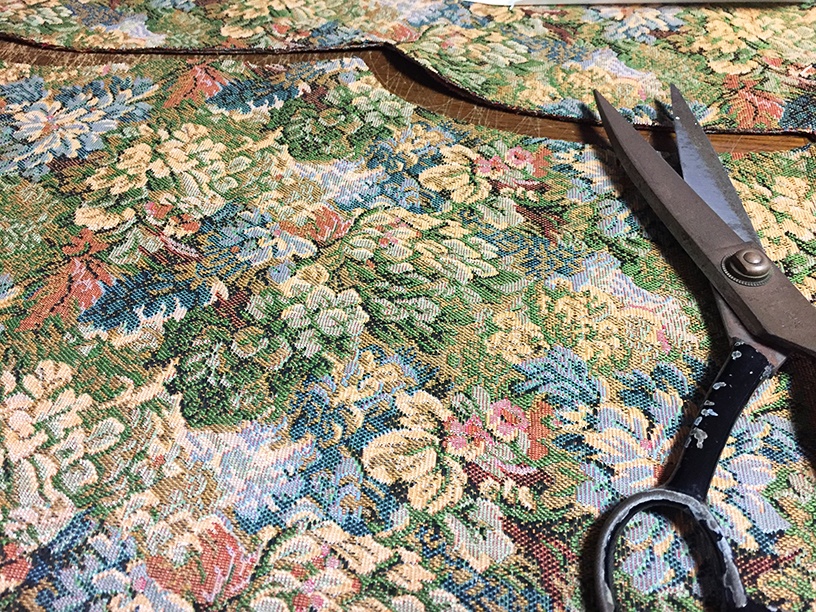 【1点もの・デザイン画付き】ベルト付きゴブラン織りノースリーブワンピース(KOJI TOYODA)