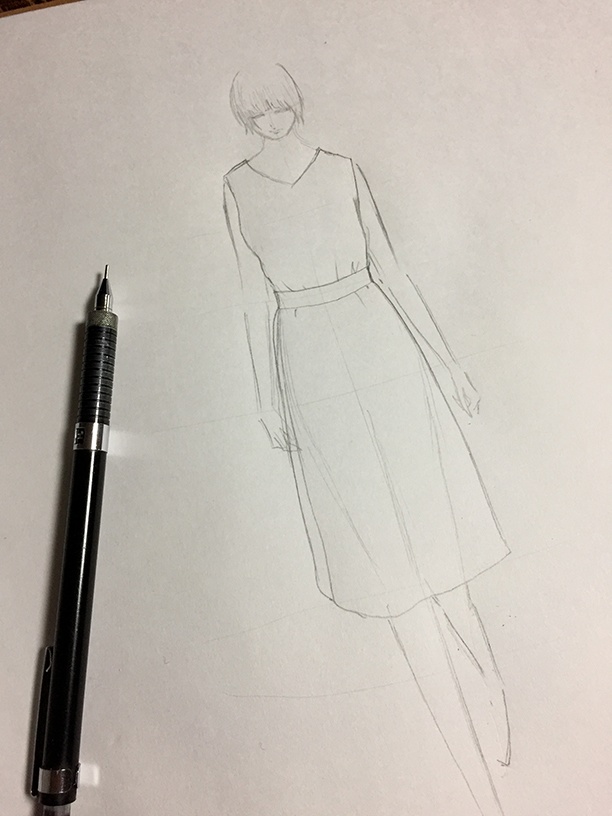 【1点もの・デザイン画付き】ベルト付きゴブラン織りノースリーブワンピース(KOJI TOYODA)